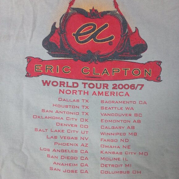 Vintage Eric Clapton World Tour 2006-07 T-Shirt - Picture 7 of 8